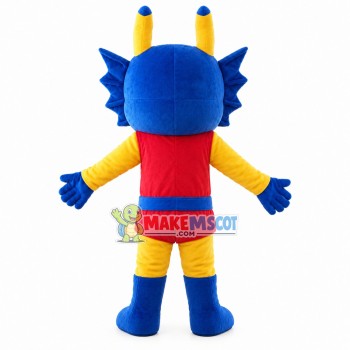 Adult Blue Dragon With Belt Mascot Costume Adult Blue Dragon With Belt Mascot Costume