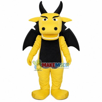Manic Black Dragon Mascot Costume