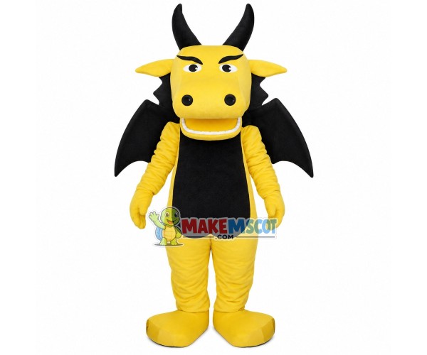 Manic Black Dragon Mascot Costume Manic Black Dragon Mascot Costume