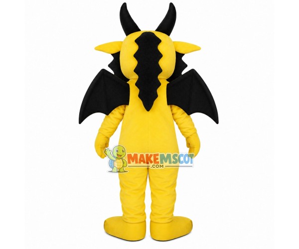 Manic Black Dragon Mascot Costume Manic Black Dragon Mascot Costume