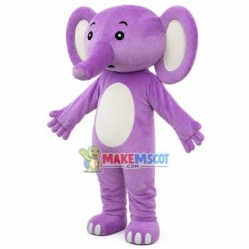 Soft Plush Purple Elephant Mascot Costume