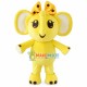 Bright Yellow Elephant With Hairpin Mascot Costume Bright Yellow Elephant With Hairpin Mascot Costume