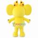 Bright Yellow Elephant With Hairpin Mascot Costume Bright Yellow Elephant With Hairpin Mascot Costume