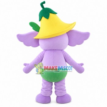 Baby Elephant Wearing Trumpet Flower Mascot Costume Baby Elephant Wearing Trumpet Flower Mascot Costume