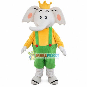 Elephant King For Dry Cleaners Mascot Costume Elephant King For Dry Cleaners Mascot Costume