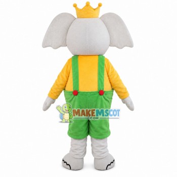 Elephant King For Dry Cleaners Mascot Costume Elephant King For Dry Cleaners Mascot Costume