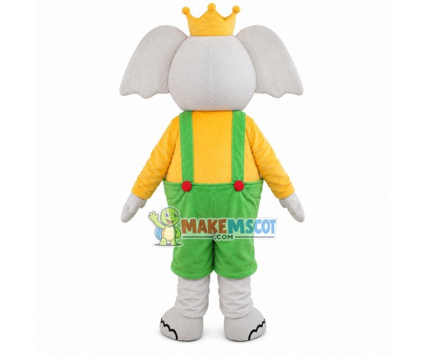 Elephant King For Dry Cleaners Mascot Costume Elephant King For Dry Cleaners Mascot Costume