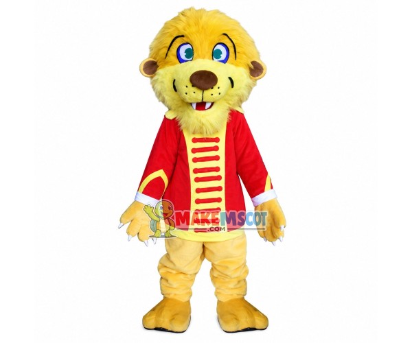 Green Eyed Lion of The Band Mascot Costume