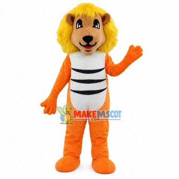 Little Lion With Golden Mane Mascot Costume Little Lion With Golden Mane Mascot Costume