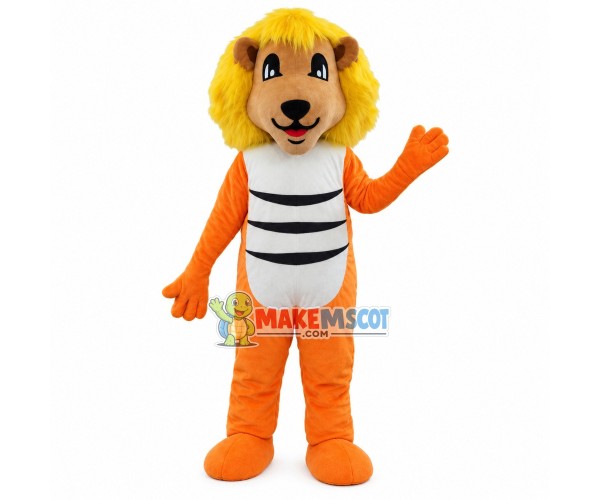 Little Lion With Golden Mane Mascot Costume Little Lion With Golden Mane Mascot Costume