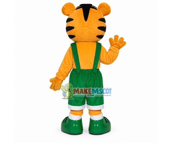 Amiable Baby Tiger With Green Pants Mascot Costume Amiable Baby Tiger With Green Pants Mascot Costume