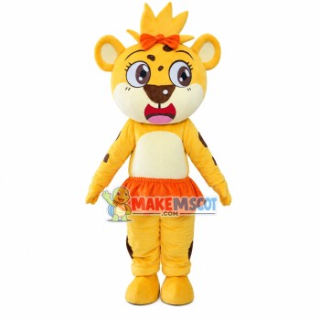 Baby Girl Tiger Wearing Skirt Mascot Costume