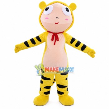 Lovely Cartoon Boy With Tiger Suit Mascot Costume