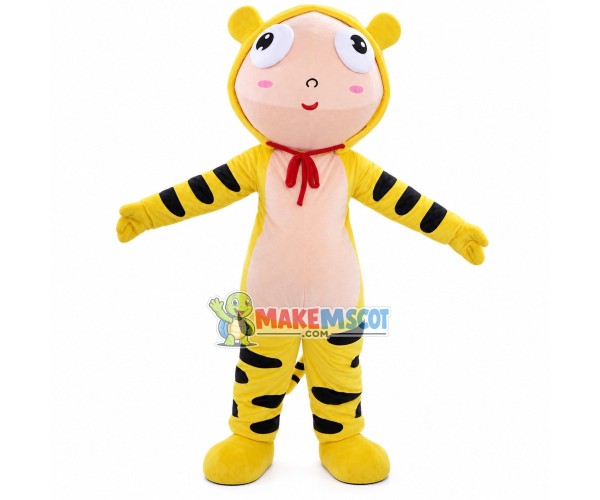 Lovely Cartoon Boy With Tiger Suit Mascot Costume Lovely Cartoon Boy With Tiger Suit Mascot Costume