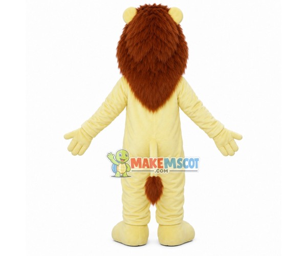 Soft Beige Lion With Serious Face Mascot Costume Soft Beige Lion With Serious Face Mascot Costume