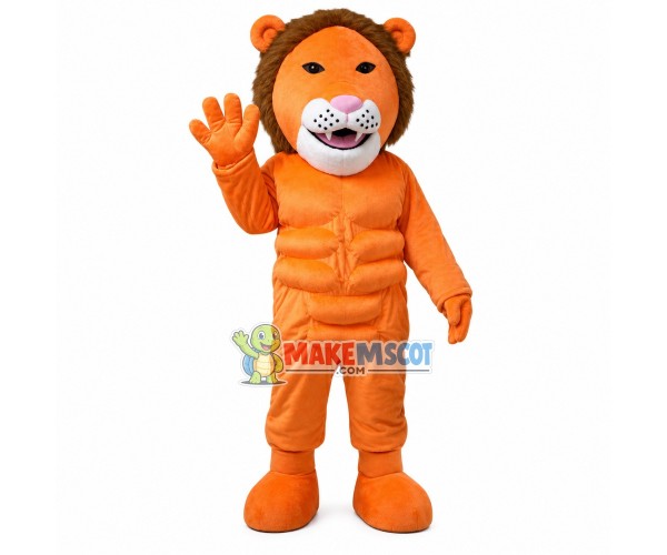 Gentle Lion Full of Muscle Mascot Costume Gentle Lion Full of Muscle Mascot Costume