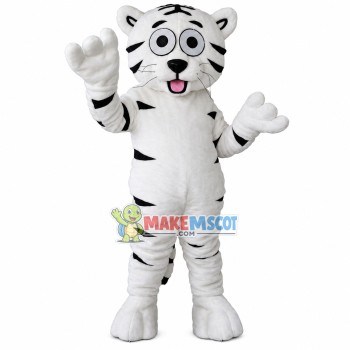 Plush Baby White Tiger Mascot Costume