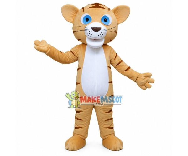 Cute Cartoon Blue-eyed Tiger Mascot Costume Cute Cartoon Blue-eyed Tiger Mascot Costume