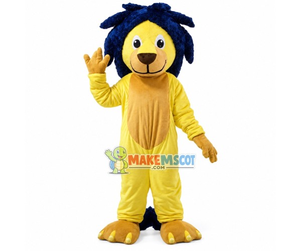 Yellow Lion With Messy Mane Mascot Costume Yellow Lion With Messy Mane Mascot Costume