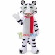 Lightweight White Tiger With Scarf Mascot Costume