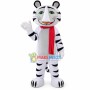 Lightweight White Tiger With Scarf Mascot Costume