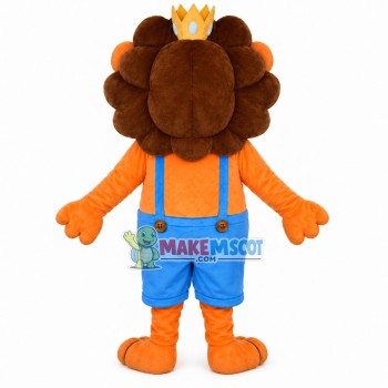 Lion Prince Wearing the Crown Mascot Costume Lion Prince Wearing the Crown Mascot Costume