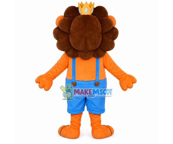 Lion Prince Wearing the Crown Mascot Costume Lion Prince Wearing the Crown Mascot Costume