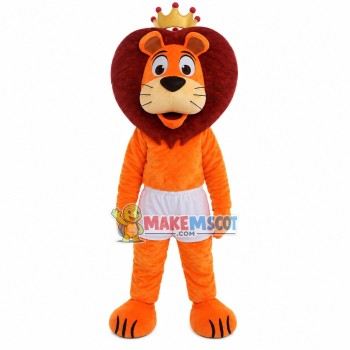 The Lion King In White Shorts Mascot Costume The Lion King In White Shorts Mascot Costume