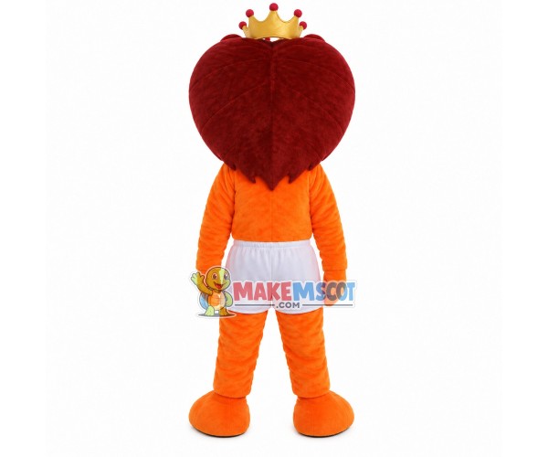 The Lion King In White Shorts Mascot Costume The Lion King In White Shorts Mascot Costume