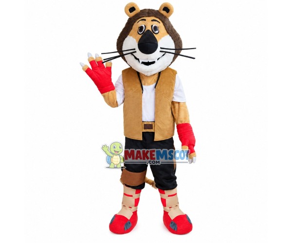 Pleased Outdoor Tiger Mascot Costume Pleased Outdoor Tiger Mascot Costume