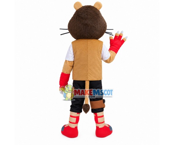 Pleased Outdoor Tiger Mascot Costume Pleased Outdoor Tiger Mascot Costume