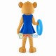 Slim Lion Wearing Blue Swimsuit Mascot Costume