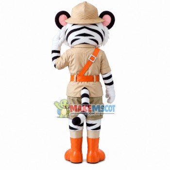 Outdoor Lifeguard White Tiger Mascot Costume Outdoor Lifeguard White Tiger Mascot Costume