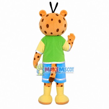 Cartoon Cute Leopard With Casual Suit Mascot Costume Cartoon Cute Leopard With Casual Suit Mascot Costume