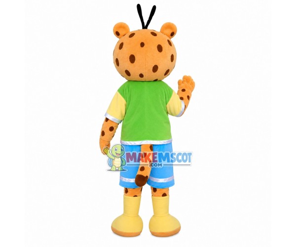 Cartoon Cute Leopard With Casual Suit Mascot Costume Cartoon Cute Leopard With Casual Suit Mascot Costume