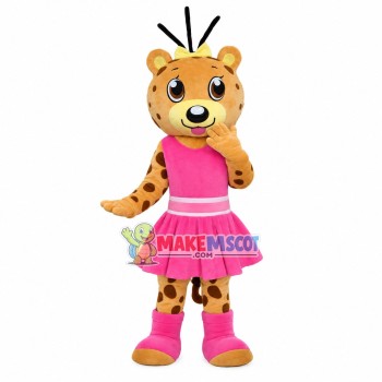 Cartoon Cute Leopard With Casual Suit Mascot Costume Cartoon Cute Leopard With Casual Suit Mascot Costume