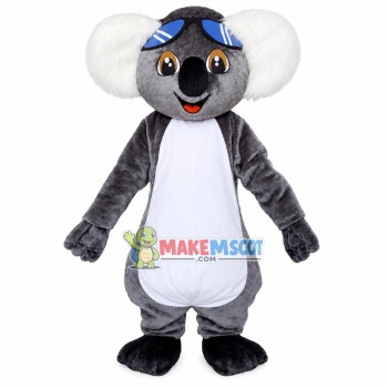 Koala With Blue Glasses Mascot Costume Koala With Blue Glasses Mascot Costume