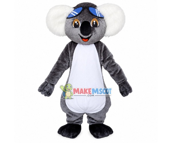 Koala With Blue Glasses Mascot Costume Koala With Blue Glasses Mascot Costume