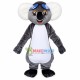 Koala With Blue Glasses Mascot Costume Koala With Blue Glasses Mascot Costume