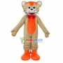 Gentle Khaki Tiger With Tie Mascot Costume