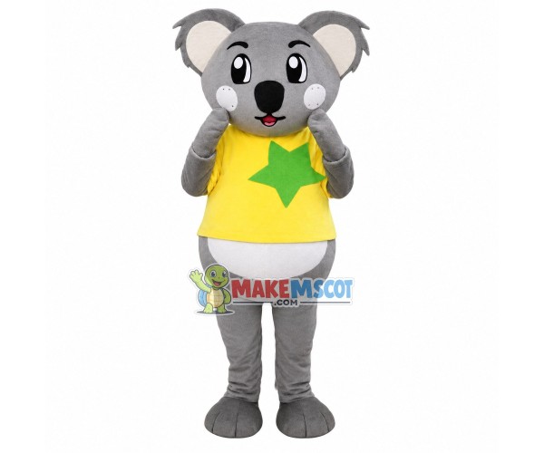 Koala Kid With Star Sticker Mascot Costume Koala Kid With Star Sticker Mascot Costume