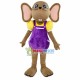 Big-eared Mouse In The Purple Dress Mascot Costume Big-eared Mouse In The Purple Dress Mascot Costume