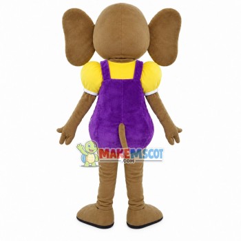 Big-eared Mouse In The Purple Dress Mascot Costume Big-eared Mouse In The Purple Dress Mascot Costume