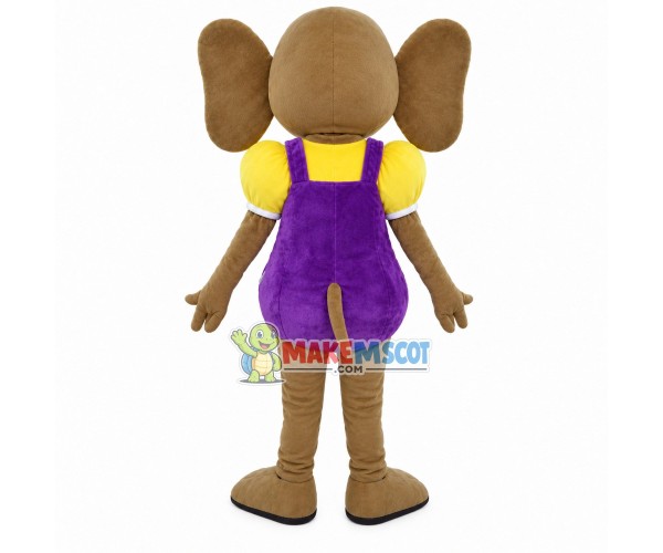 Big-eared Mouse In The Purple Dress Mascot Costume Big-eared Mouse In The Purple Dress Mascot Costume