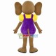 Big-eared Mouse In The Purple Dress Mascot Costume Big-eared Mouse In The Purple Dress Mascot Costume