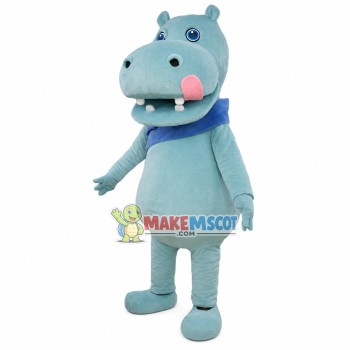 Light Blue Hippo Licking Mouth Mascot Costume Light Blue Hippo Licking Mouth Mascot Costume