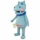 Light Blue Hippo Licking Mouth Mascot Costume Light Blue Hippo Licking Mouth Mascot Costume
