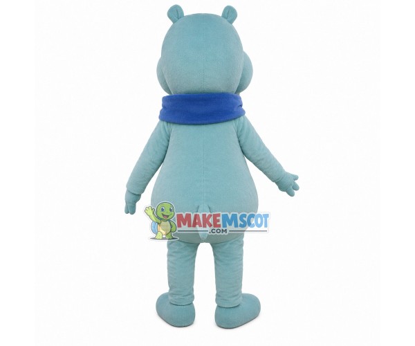 Light Blue Hippo Licking Mouth Mascot Costume Light Blue Hippo Licking Mouth Mascot Costume