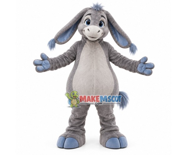 Cowardly Gray Donkey Mascot Costume Cowardly Gray Donkey Mascot Costume