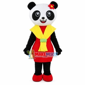 Panda Sister In The Blouse Dress Mascot Costume